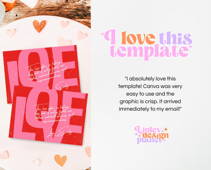 Editable Valentine's Day Love Letter Card, Letter For Him, Letter For Her, Valentine's Day Letter, Printable, Instant Download