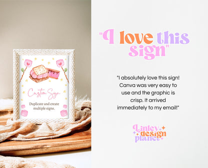 Editable S'more to Love Baby Shower Custom Sign, S'mores Baby Shower Sign, Valentine S'more Fun Baby Shower Custom Sign, Printable, VDC05