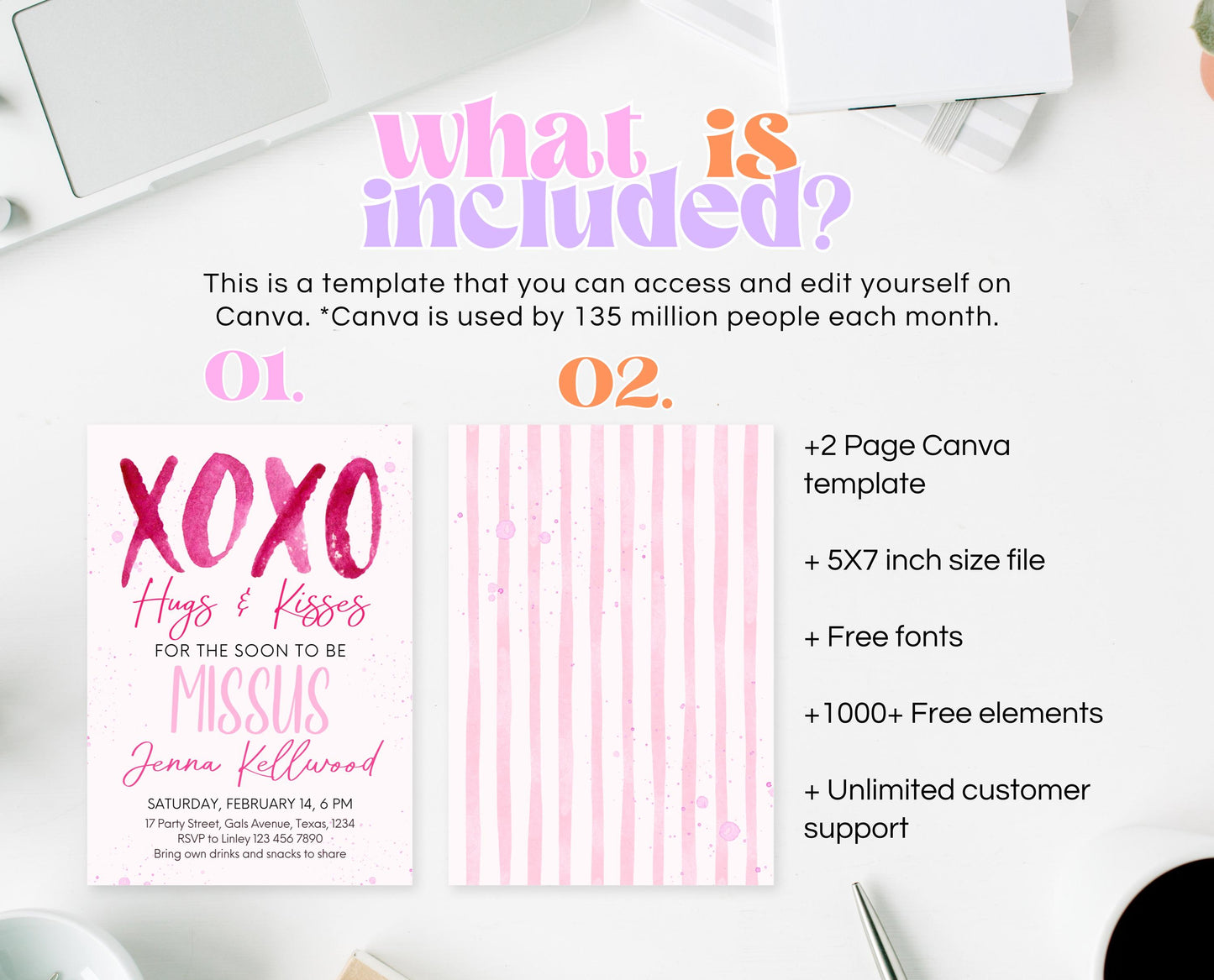 Editable Valentine Bridal Shower Invitation, Showered With Love Bridal Wedding Shower Invitation, Hearts Pink Red, Instant Download, VDC06